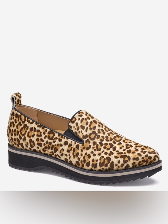 Johnston & Murphy Shoes - Johnston & Murphy Leopard-Print Slip-On Loafer in Tan and Black